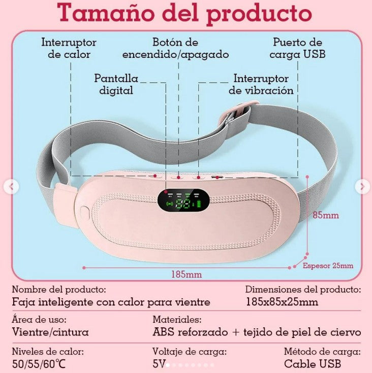 Cinturón Térmico para alivio de cólicos y dolores lumbares Portátil
