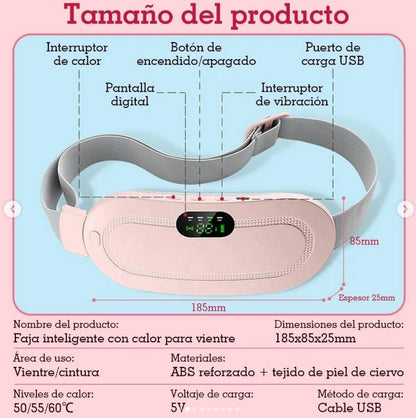 Cinturón Térmico para alivio de cólicos y dolores lumbares Portátil