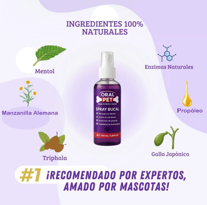 Oral Pet Spray Bucal Limpiador Mascotas