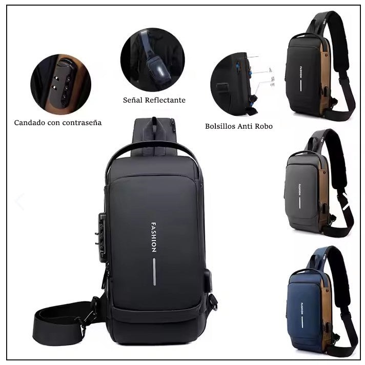 Bolso Antirrobo Con Puerto De Carga Usb Impermeable FashionSecureBag