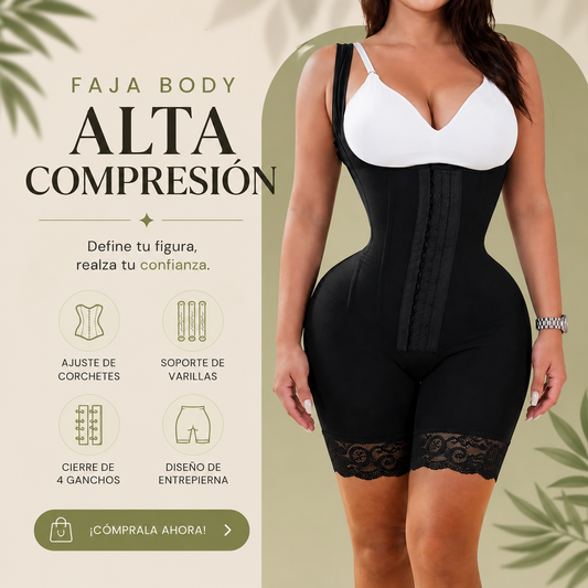 Faja Body Alta Compresión Negro